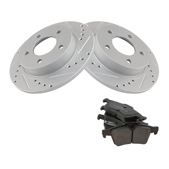 Geelife For 04-05 3 i Brake Pad & Performance Rotor Kit Posi Ceramic Rear w/Chemicals