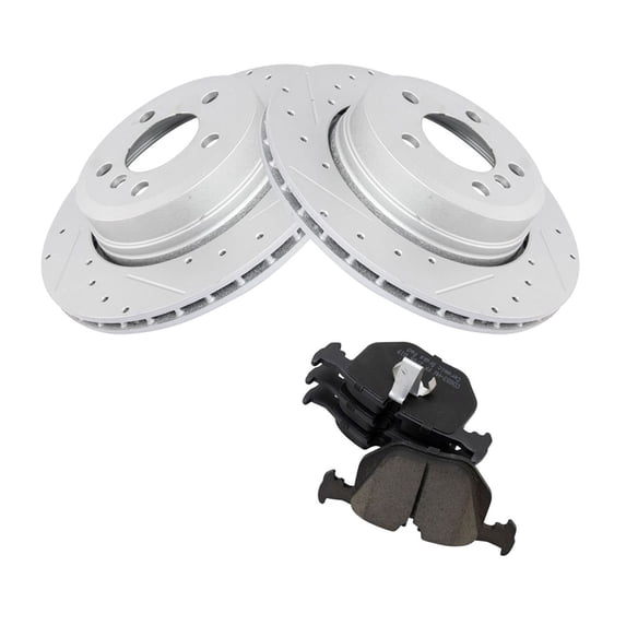 Geelife For 04-10 X3 Sport Utility Rotor & Brake Pad Posi Ceramic Rear Left Right Kit