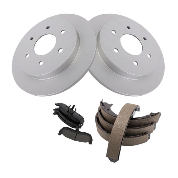Geelife For 04 QX56 05-06 Armada 04-14 TITAN Rear Ceramic Brake Pad & Rotor Kit