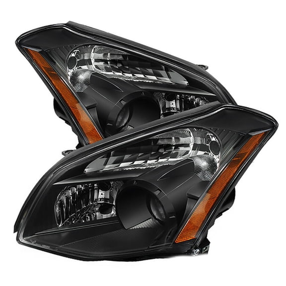 Geelife For 07-08 Nissan Maxima Sedan Crystal Black Front Headlights Assembly LEFT+RIGHT