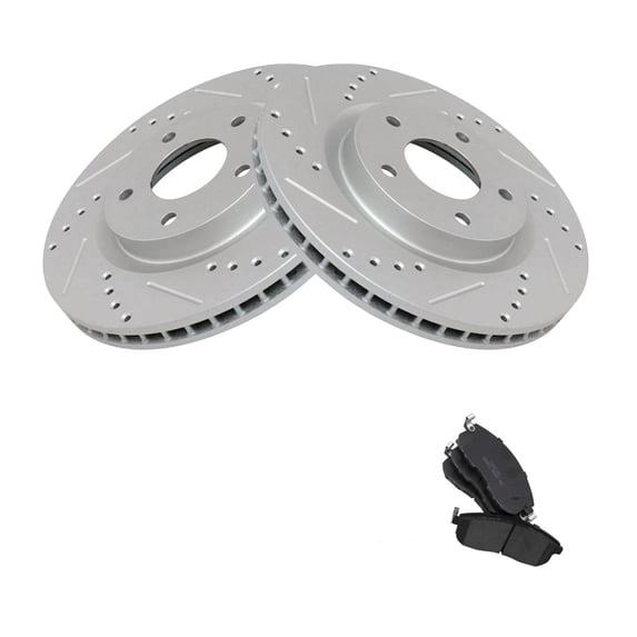 Geelife For 07-12 Nissan Sentra Sedan Front Ceramic Brake Pad & Performance Rotor Kit