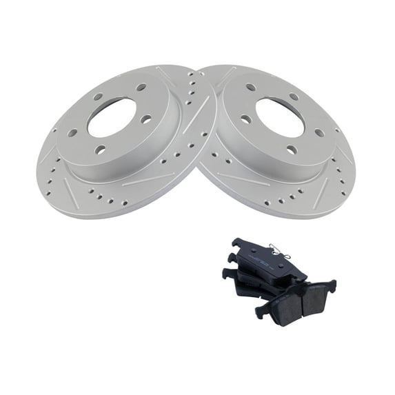 Geelife For 12-13 3 Hatchback 06-13 3 Sedan Rotor & Brake Pad Ceramic Rear Left Kit
