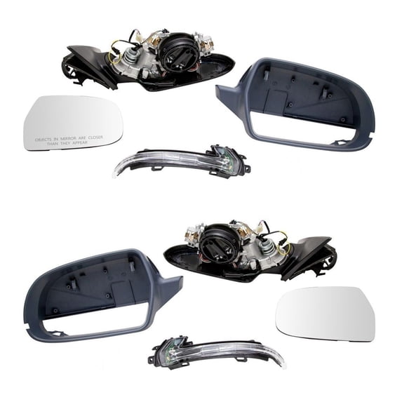 Geelife For 12-16 A4 Mirror Power Heated Turn Signal Folding Lane Assis Paint to Match