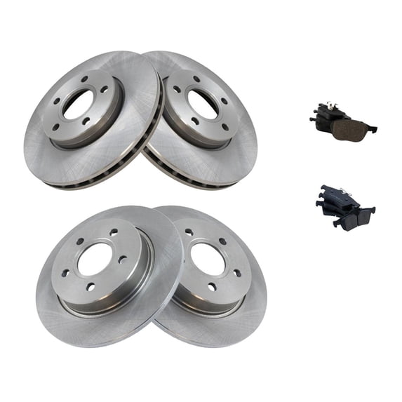 Geelife For 12-18 Ford Focus Front & Rear Ceramic Disc Brake Pad & Rotor Kit w/Chemicals