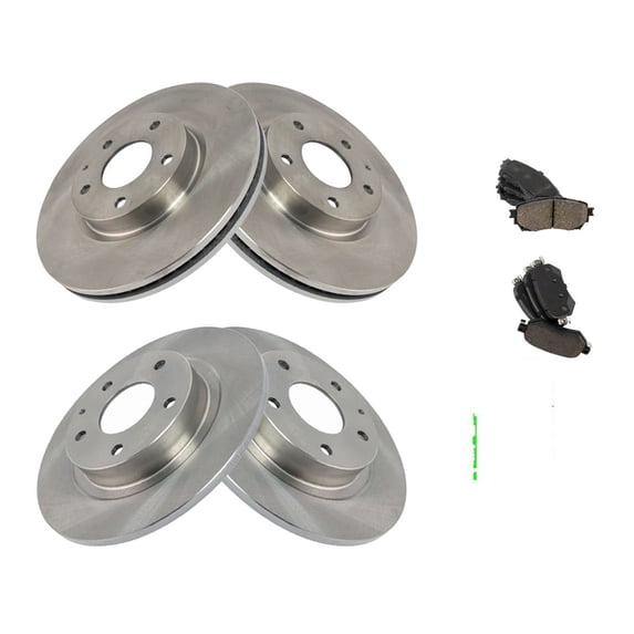 Geelife For 16-17 Mazda 6 Sedan Front & Rear Ceramic Brake Pad & Rotor Kit w/Chemicals