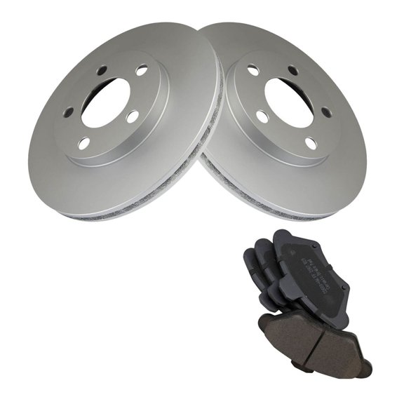 Geelife For 1994-1998 Mustang Coupe Front Ceramic Brake Pad & Coated Rotor Kit w/Fluids