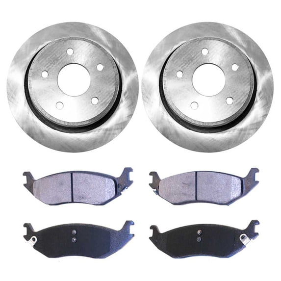 Geelife For 2004 2005 2006 Dodge Durango 2002-2004 Ram 1500 Rear Rotors and Ceramic Pads