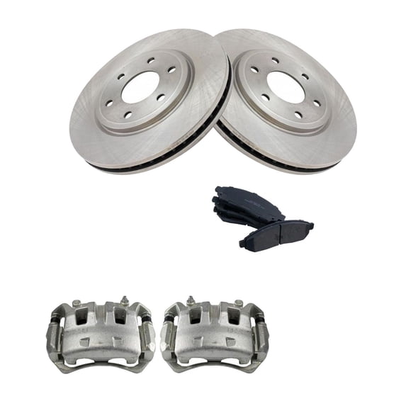 Geelife For 2005-2018 Frontier 2009-2012 Equator Front Brake Calipers Pads & Rotors