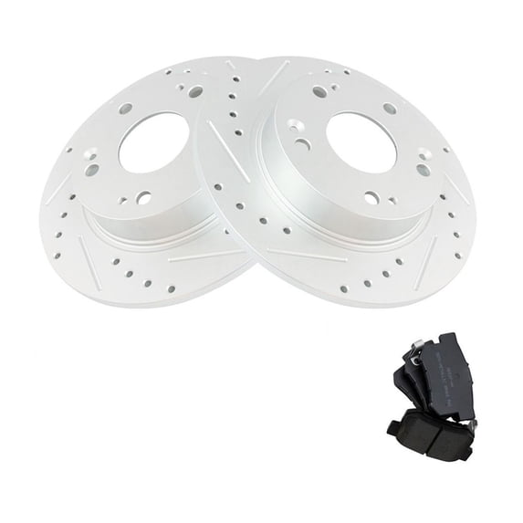 Geelife For 2006-2011 Honda Civic Rear Semi Metallic Brake Pad & Performance Rotor Kit