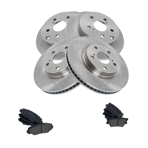 Geelife For 2006-2018 Toyota RAV4 Sport Utility Front & Rear Brake Pads & Rotor Kit