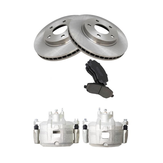 Geelife For 2007-2012 Dodge Caliber Hatchback Front Brake Calipers Ceramic Pads & Rotors