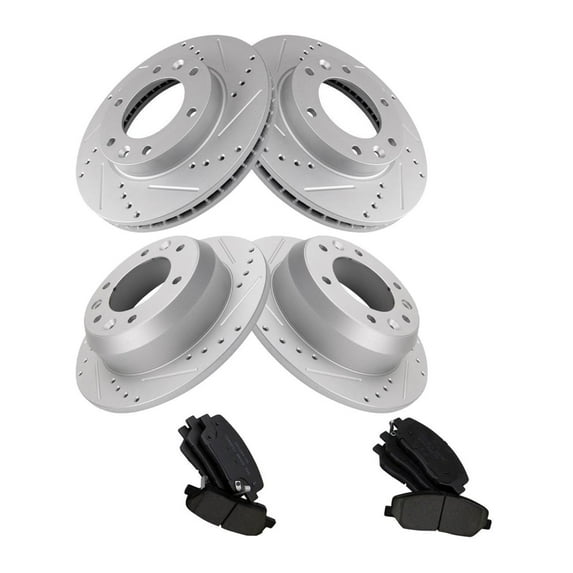 Geelife For 2007-2012 Hyundai Kia Brake Pad & Performance Rotor Kit Ceramic Front & Rear