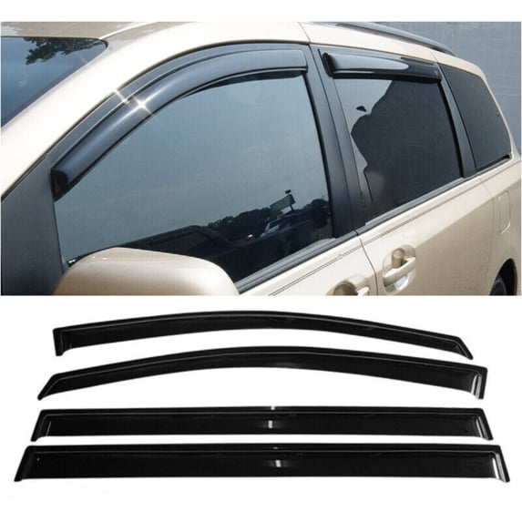 Geelife For 2011-19 Toyota Sienna Acrylic Window Visor Sun Rain Deflector Guard 4PCS Set