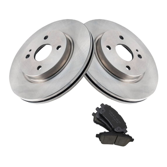 Geelife For 2013-2014 Mazda 2 Hatchback Front Ceramic Brake Pad & Rotor Kit