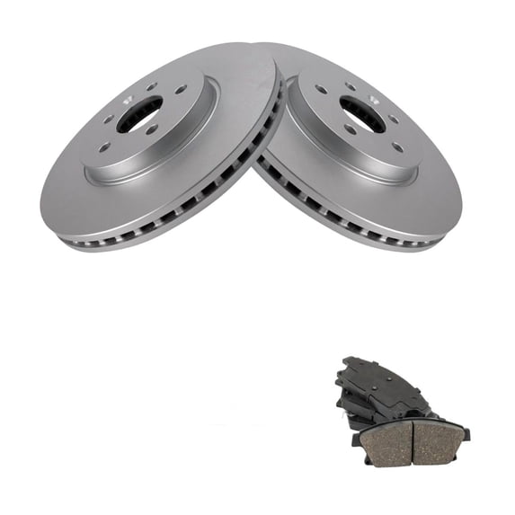 Geelife For 2013-2017 Encore Trax Front Ceramic Brake Pad & Coated Rotor Kit w/Chemicals
