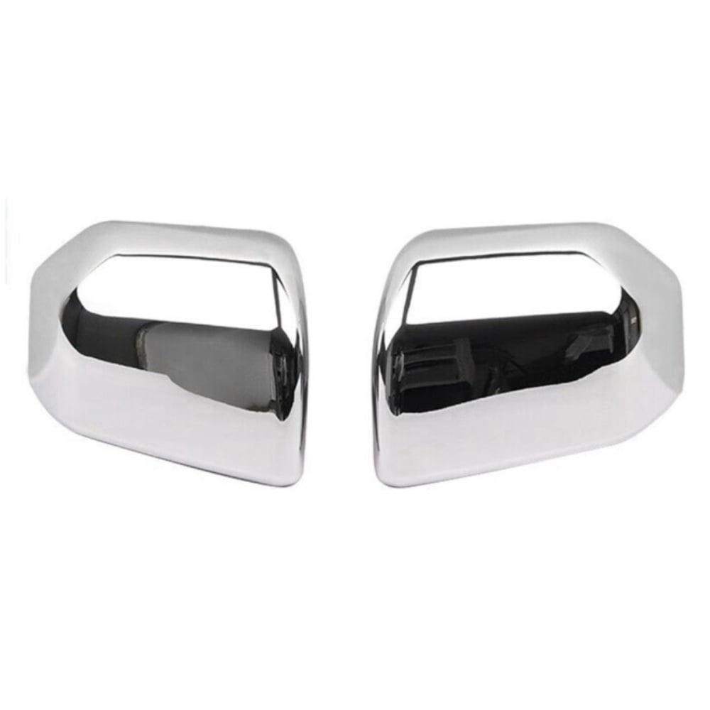 Top Half Chrome Mirror Cover Overlays – Fits 2015-2020 Ford F150 – Pair – Self-Adhesive – ABS Plastic