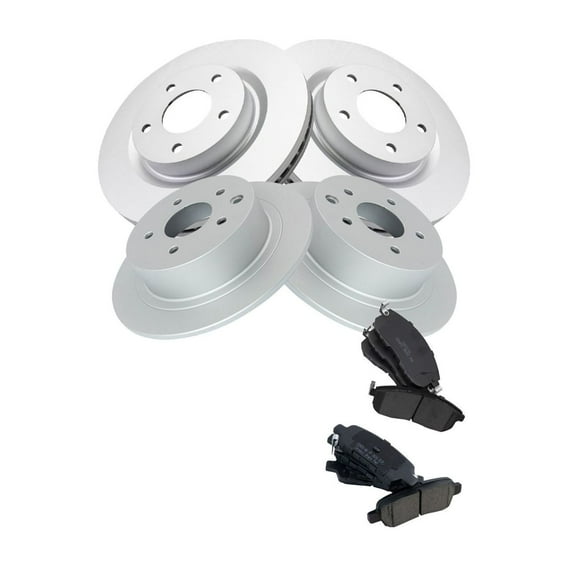 Geelife For Altima Brake Pad & Coated Rotor Kit w/Fluids Ceramic Front Rear w/Fluids