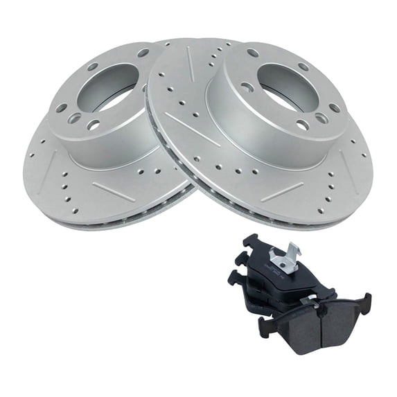 Geelife For BMW 525i 528i Brake Pad & Performance Rotor Kit Ceramic Front w/Chemicals