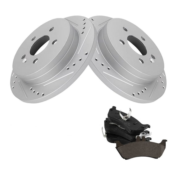 Geelife For Benz ML-Class Benz Brake Performance Rotor & Semi Metallic Pad Rear Kit