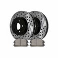 thumbnail image 1 of Geelife For Chrysler Dodge Front Drilled Slotted Brake Rotors Black & Ceramic Pads Kit, 1 of 7
