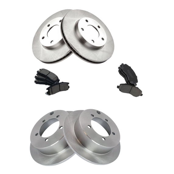 Geelife For Chrysler Dodge Mitsubishi Brake Pad & Rotor Kit Ceramic Front & Rear