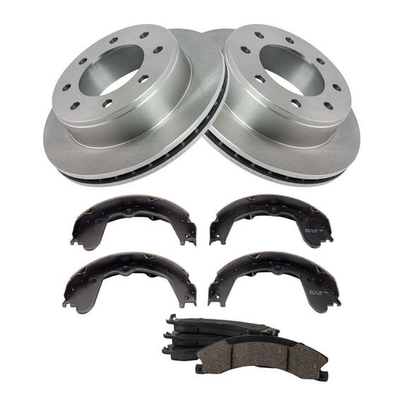 Geelife For GMC 11-12 Savana 3500 Base Cutaway Van Rear Ceramic Brake Pad & Rotor Kit