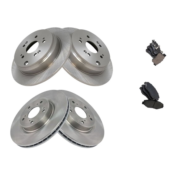 Geelife For Honda 12-16 CR-V Front & Rear Ceramic Brake Pad & Rotor Kit w/Chemicals