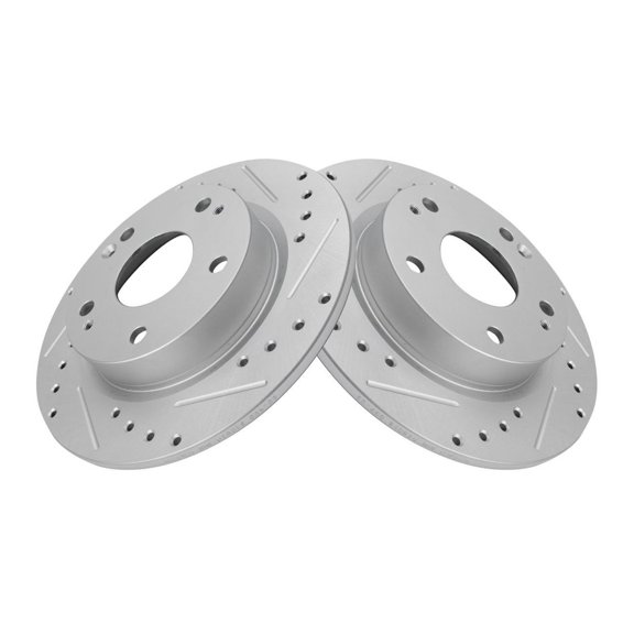 Geelife For Honda 16-22 Civic 19-22 Insight Rear Drilled Slotted Coated Brake Rotor Set