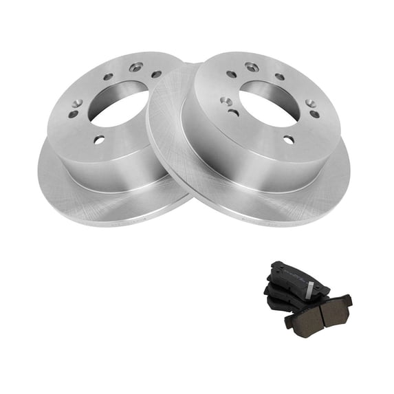 Geelife For Hyundai 07-10 Elantra Rear Semi Metallic Brake Pad & Rotor Kit w/Chemicals