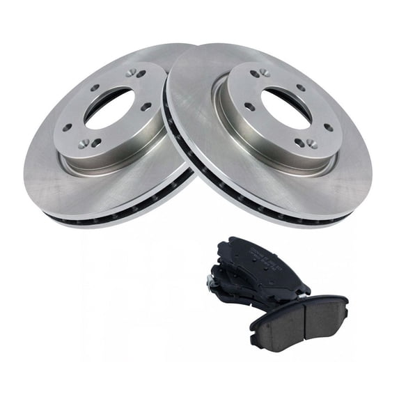 Geelife For Hyundai 2007-2010 Elantra Front Posi Ceramic Disc Brake Pads & Rotors Kit