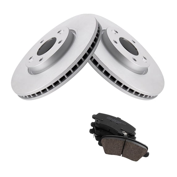 Geelife For Kia 17-18 Forte 17-18 Forte5 Front Ceramic Brake Pad & Coated Rotor Kit