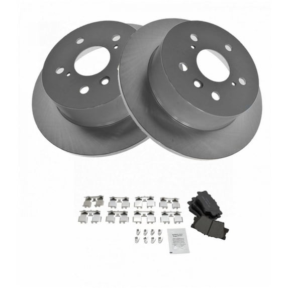 Geelife For Lexus Toyota Posi Ceramic Brake Pad & G-Coated Rotor Kit Rear w/Chemicals