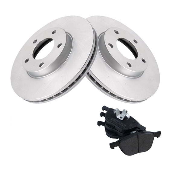 Geelife For Mazda 2004-2013 3 i Front Disc Brake Pad & Coated Rotor Kit w/Chemicals