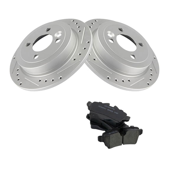 Geelife For Mini 2008-2015 Cooper Rear Ceramic Brake Pads & Rotor Kit