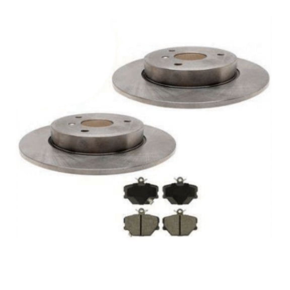 Geelife For Smart 2005-2014 Fortwo Car 2) Front Brake Rotors & Brake Pads