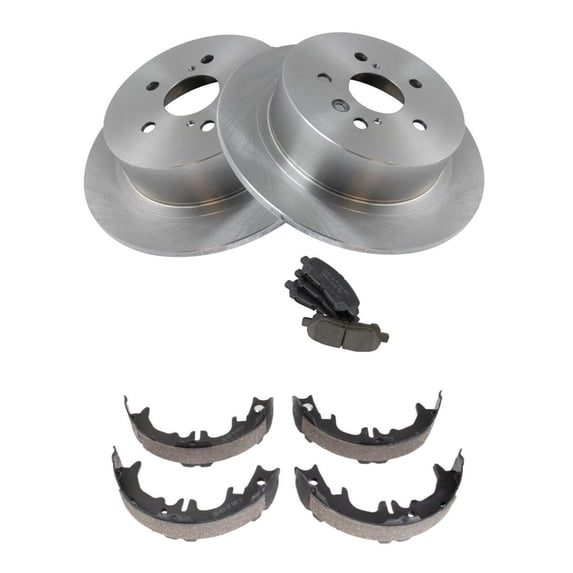 Geelife For Toyota 2008-2013 Highlander Sport Utility Rear Ceramic Brake Pad & Rotor Kit