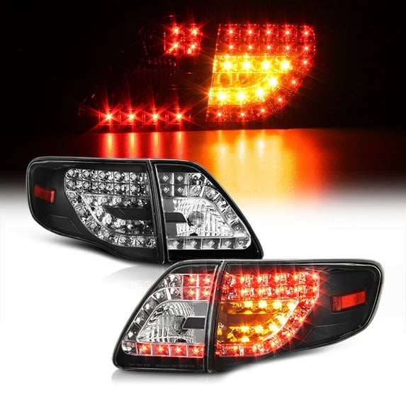 Geelife For Toyota Base LE XLE XRS S Black LED Rear Brake Tail Lights Trunk 4PC