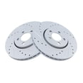 thumbnail image 1 of Geelife For Volkswagen Beetle Golf Jetta Brake Rotor Drilled & Slotted G-Coated Front, 1 of 9