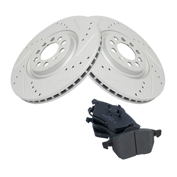 Geelife Front Brake Performance Rotor Ceramic Brake Pad Kit for Audi VW Golf Jetta