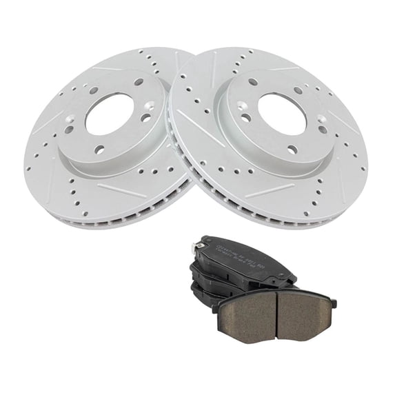 Geelife Front Ceramic Brake Pad & 2 Performance Rotor Kit Fits Tucson Sportage FWD