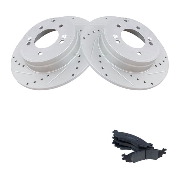 Geelife Front Ceramic Brake Pad & Performance Rotor Kit w/Fluids For 10-12 Taurus SHO