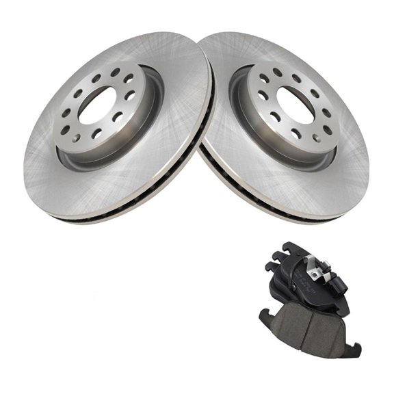 Geelife Front Ceramic Brake Pad & Rotor Kit w/Chemicals for VW Tiguan Passat Audi Q3