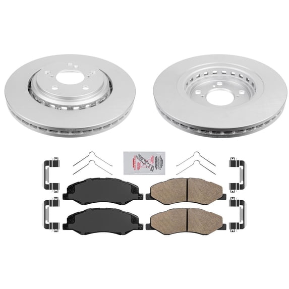Geelife Front Coated Rotor Brake Rotors & Ceramic Brake Pads For Honda 2018-2022 Odyssey