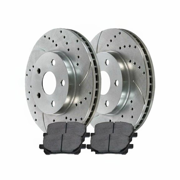 Geelife Front Drilled Slotted Brake Rotor Performance Ceramic Pad For Pontiac Toyota TB