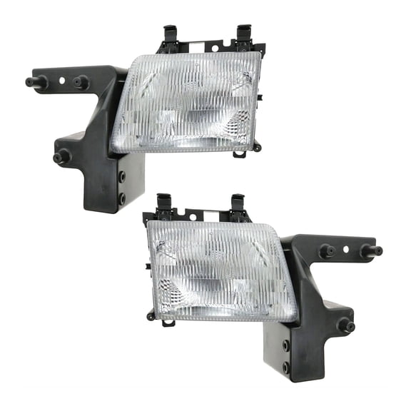 Geelife Front Headlights Headlamps Lights Lamps Set for 98-03 Dodge Van Full Size