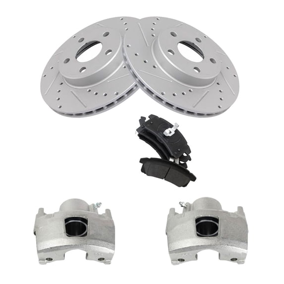 Geelife Front Metallic Brake Pads Performance Rotors & Calipers for Chevy Buick Olds