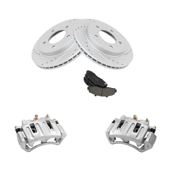 Geelife Front Metallic Pads Performance Rotors & Caliper Kit For 1997-2001 F-150 5 Lug