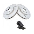 thumbnail image 1 of Geelife Front Performance Brake Rotor Drilled Slotted & Ceramic Pad Kit, 1 of 6