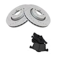 thumbnail image 1 of Geelife Front Performance Drilled Slotted Coated Brake Rotor & Posi Ceramic Pad Kit, 1 of 9