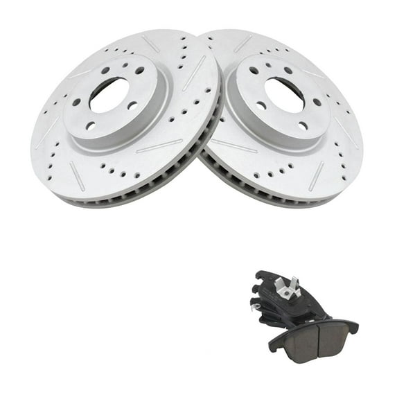 Geelife Front Posi Ceramic Brake Pad & Performance Rotor Kit w/Chemicals